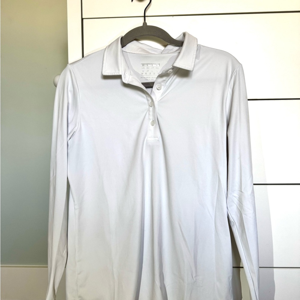 White Long Sleeve Polo Shirt